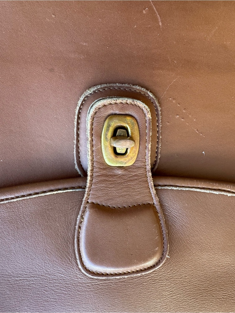 Coach Brown Leather Flap Laptop Satchel with Adjustable Strap - Picture 4 of 12